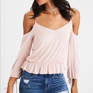 American eagle long sleeve off the shoulder shirt